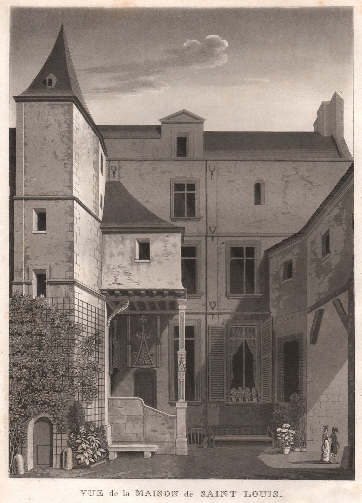 PARIS. Maison de Saint Louis. Aquatint 1808 old antique vintage print picture